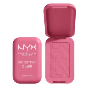 NYX PROFESSIONAL MAKEUP Buttermelt Powder Blush, Fade and Transfer-Resistant Blush, Up to 12HR Makeup Wear, Vegan Formula – For The Butta