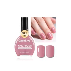 OpenLive 16.5ml Dusty Rose Nail Polish – Quick Drying Light Pink Nail Polish, Long-Lasting Color for DIY Home Manicures