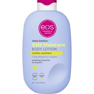 eos Shea Better Body Lotion Vanilla Cashmere – 24-Hour Moisture Body Lotion, Lightweight & Non-Greasy, 16 fl oz